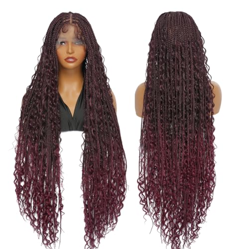 SUPERNOVA #1B/Bug Long Wavy Full Lace Box Braided Wigs Square