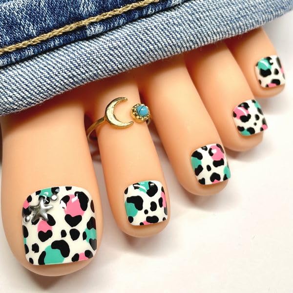 Amazon | ［つけ爪専門店NAILTIPS］派手レオパードフットネイル(pp191 