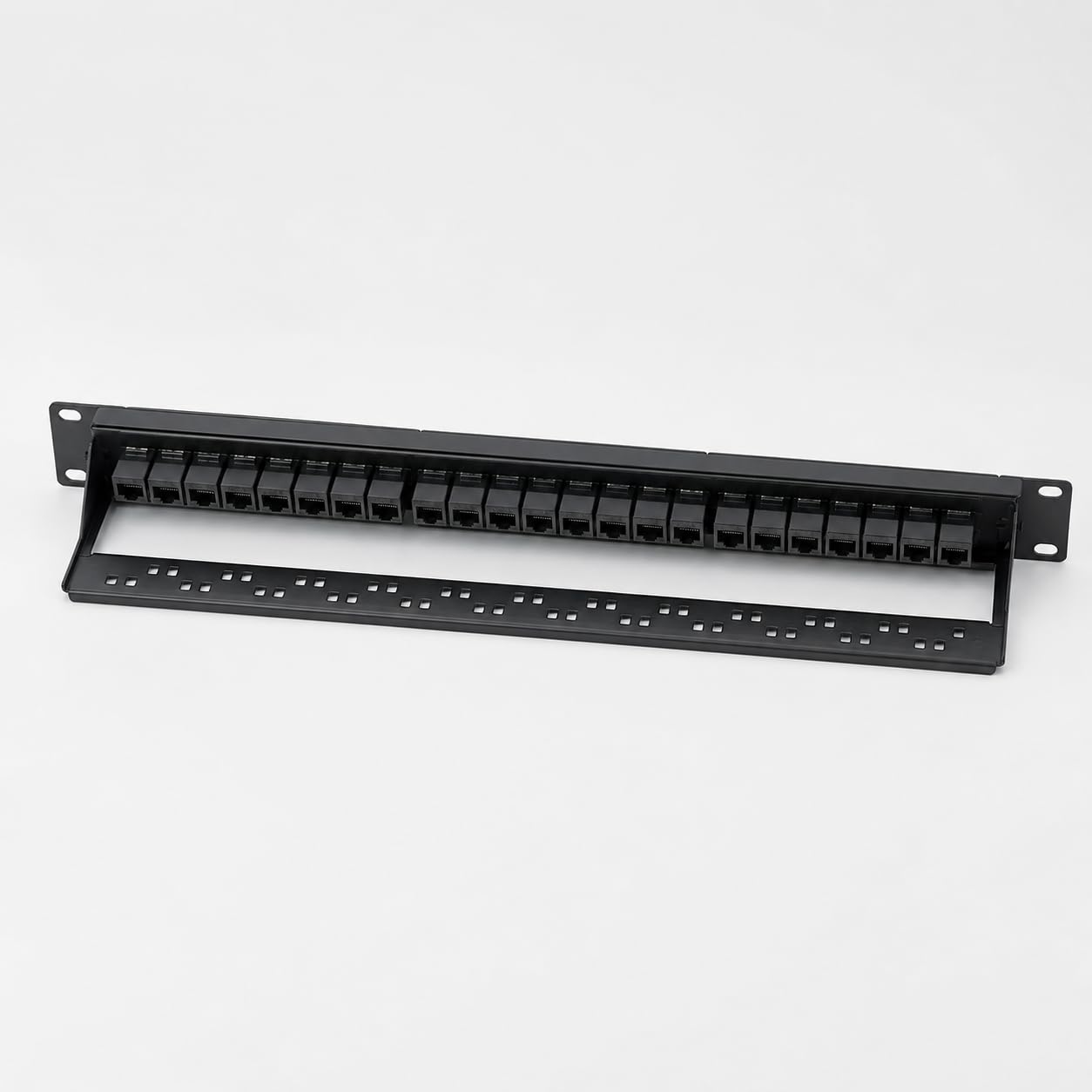 24 Port Cat6 Pass-Thru Koppler Patchpanel mit Inline-Keystone 10G Unterstützung, 48,3 cm (19 Zoll) 1U werkzeugloser Termination, einfache Installation
