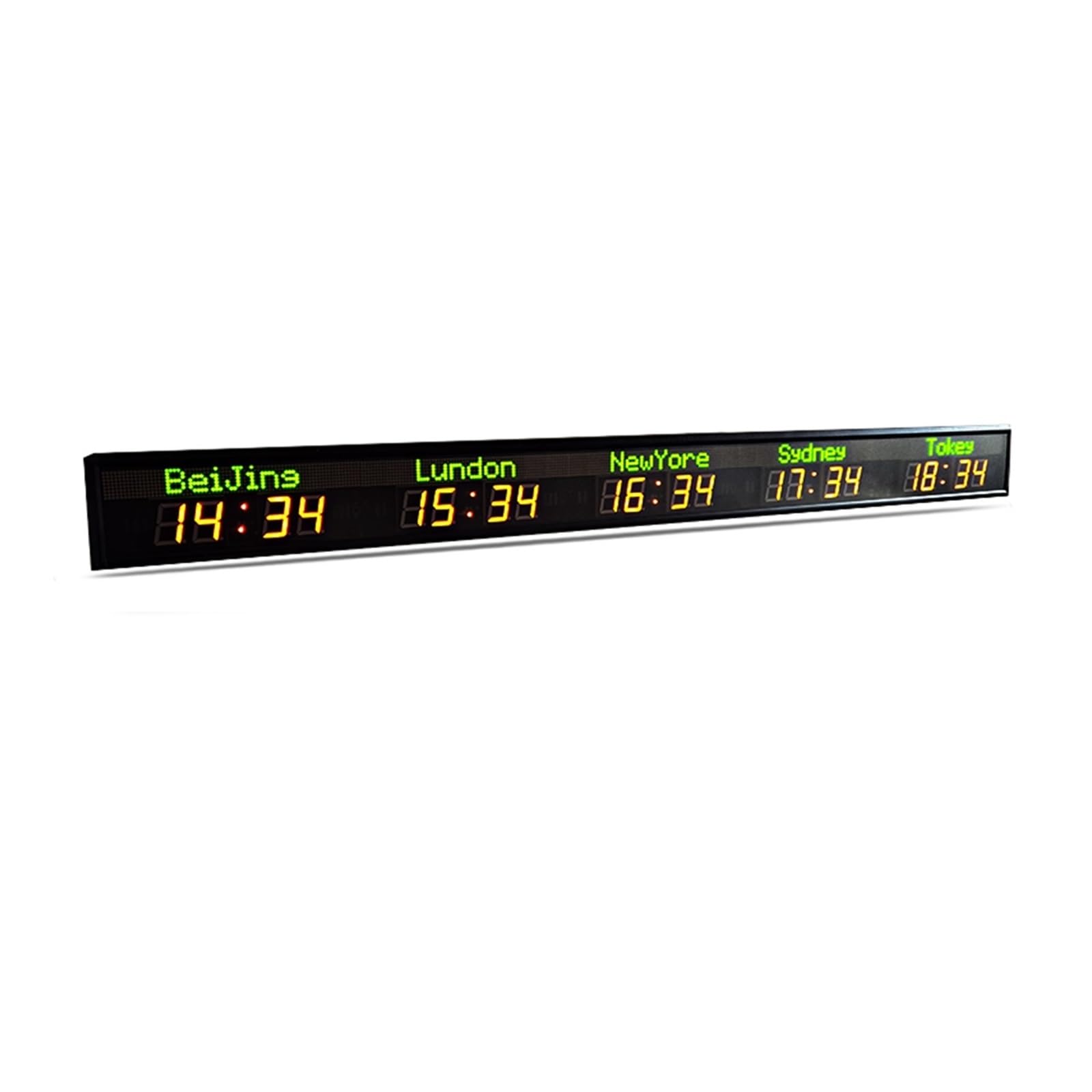 Timer palestra, Orologio digitale da interno a LED Display a con 5 fusi orari parete fuso orario mondiale(HIT5-2.3R(SJZ))