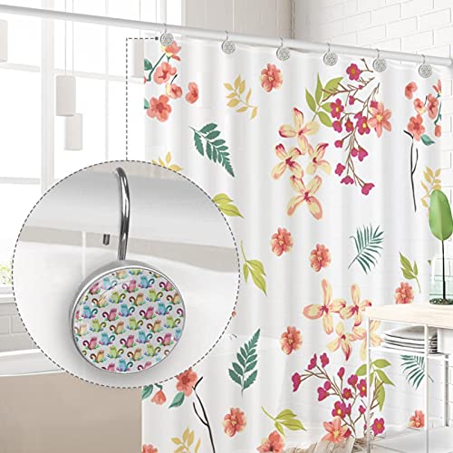Crochets de rideau de douche en acier inoxydable chat aquarelle - 5