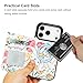 HAOPINSH Wallet Case for iPhone 17 Pro, Compatible with MagSafe Wireless Charging, Floral Flower Pattern Back Flip Folio RFID Blocking Leather Kickstand Card Slots Case Double Magnetic Clasp 6.3