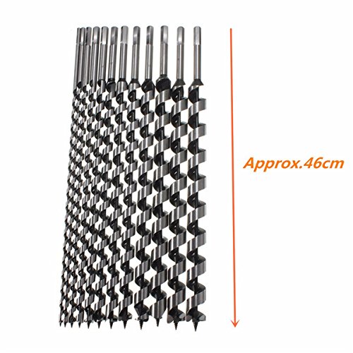 EsportsMJJ 460mm 6-28mm Vástago Hexagonal Brad Point Broca Espiral Herramienta de Perforación de Madera