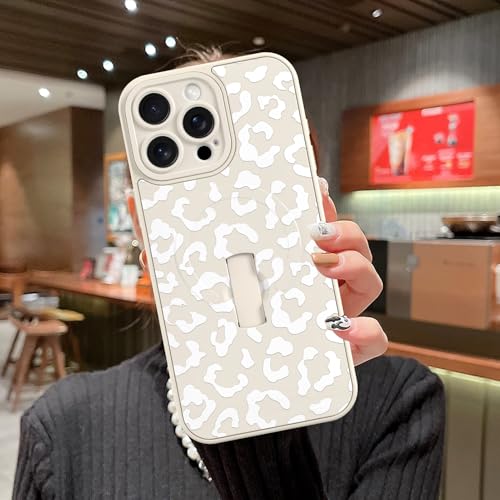 MOWIME Magnetic for iPhone 15 Pro Case with Finger Strap, Compatible with Magsafe, Cheetah Print Pattern for Women Girls, Slim Shockproof Soft TPU Case for iPhone 15 Pro 6.1 Inch, White by MOWIME - Used condition - Image 5