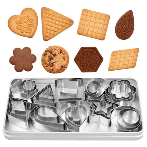 Catálogo de Moldes de galletas de jengibre - los preferidos. 46 Juego de 30 Cortadores de Galletas, Varios Moldes de Repostería de Acero Inoxidable, Moldes de Galletas DIY para Niños,Moldes de Acero Inoxidable para Galletas en Forma de...