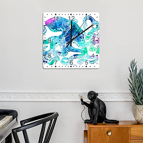 Horloge murale en forme de pieuvre rustique pour chambre cosy
