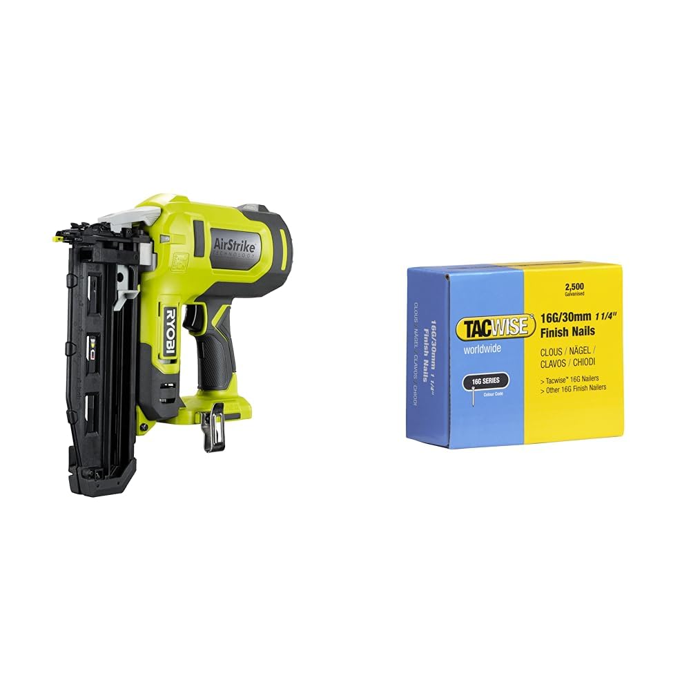 Cloueur de finition 16G RYOBI 18V ONE avec clous Tacwise 30mm pour tous vos assemblages
