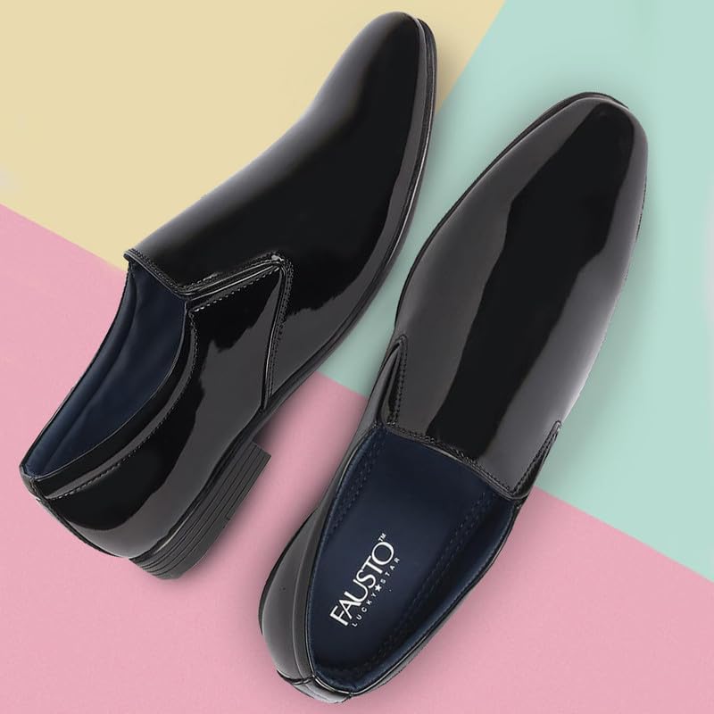Image of FAUSTO Men Leather Formal Pull-On Shoes