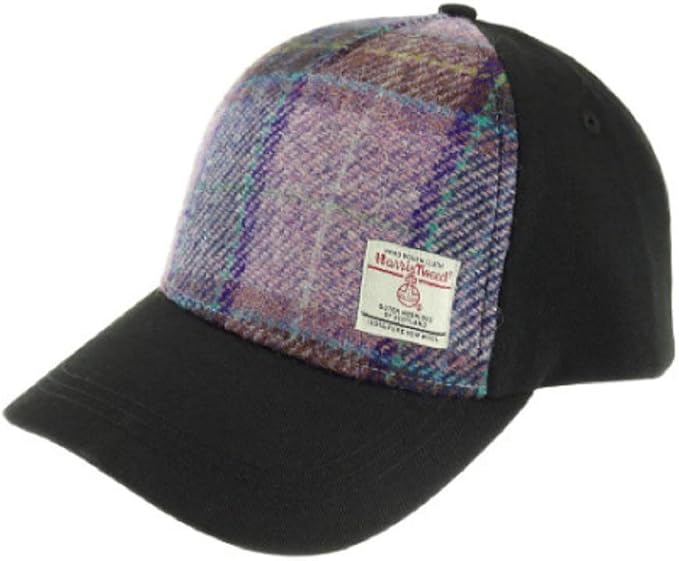 Glen Appin Harris Tweed Front Baseball Cap – Colour 15 Gunn Tartan, One Size Adjustable - View #4