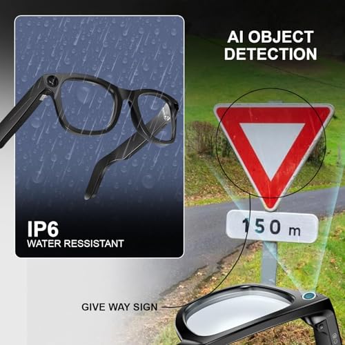 Image of Air Vision AI Smart Glasses with 8MP HD Camera for Hands-Free Photo and Video | AI Voice Assistant | Object Recognition | Bluetooth 5.3 | Dual Mic Noise Reduction Smart Wearable for Daily Use (B39)