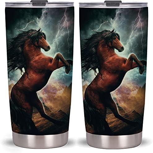20oz Lightning Horse Tumbler Cup With Lid, Stainless Steel Double Wall Vacuum Thermos Insulated Travel Coffee Mug(Lightning Horse Tumbler) One Tumbler Cup