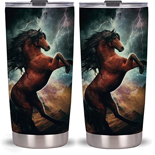 20Oz Lightning Horse Tumbler Cup With Lid, Stainless Steel Double Wall Vacuum Thermos Insulated Travel Coffee Mug(Lightning Horse Tumbler) One Tumbler Cup #TOP7
