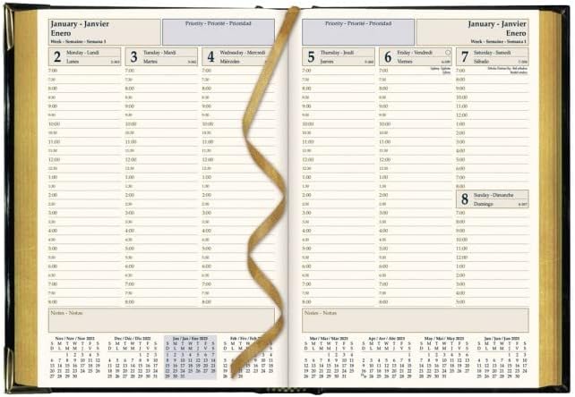 Miniatura 4 de Brownline Agenda semanal ejecutiva 2023 con encuadernación cosida y tapa dura, 3.18 pulgadas de altura, color negro
