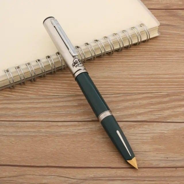 Image of Hero 240 Fountain Pen for Students & Professionals | Fine Nib, Smooth Writing, Ink Cartridge Compatible | Everyday Office School Pen | Ink Pen (Green)