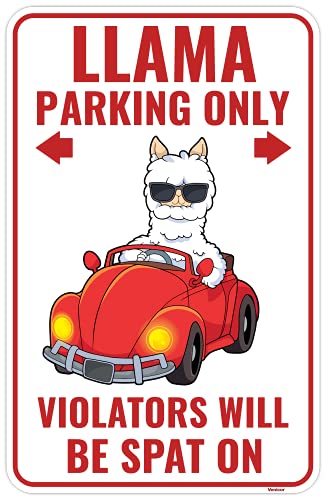 Llama Parking Sign