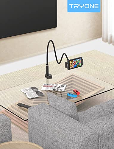 Gooseneck Tablet Holder Stand For Bed: Adjustable Long 39.4Inch Flexible Lazy Arm Tablets Mount Compatible With Ipad Pro Air Mini | Galaxy Tab | Kindle Fire | Switch Or Other 4.7-12.9" Device #TOP7