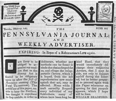 Amazon.com: Stamp Act Protest (Pennsylvania Journal) Art Poster Print