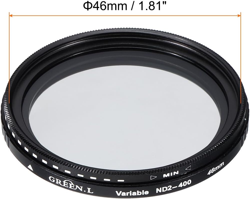 MECCANIXITY ND2-400 Lens Filter Variable Neutral Density Lens Filter 46mm Circular ND Filter Grayscale Filter for Camera Photography Lens