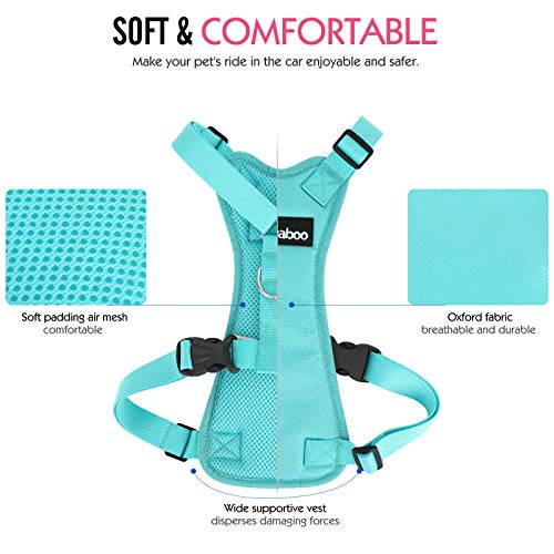 Pawaboo Dog Safety Vest Harness, Pet Car Harness Vehicle Seat Belt with Adjustable Strap and Buckle Clip, Easy Control for Driving Traveling Safety for Small Medium Dogs Cats, Medium, BLUE Pawaboo Dog Safety Vest Harness, Pet Car Harness Vehicle Seat Belt with Adjustable Strap and Buckle Clip, Easy Control for Driving Traveling Safety for Small Medium Dogs Cats, Medium, BLUE
