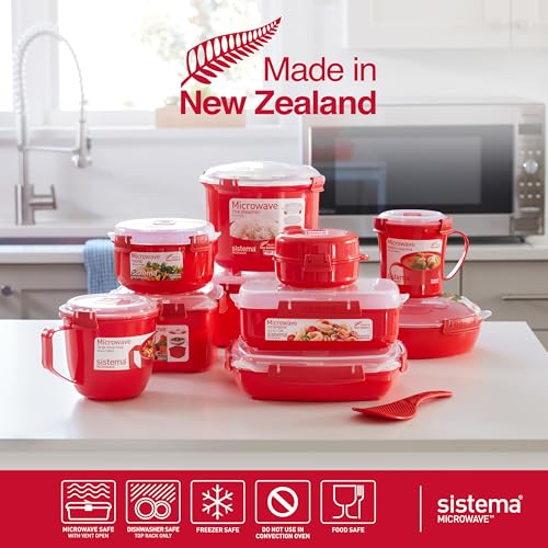 Sistema Microwave Collection Rice Cooker, 87.2 oz./2.6 L, Red