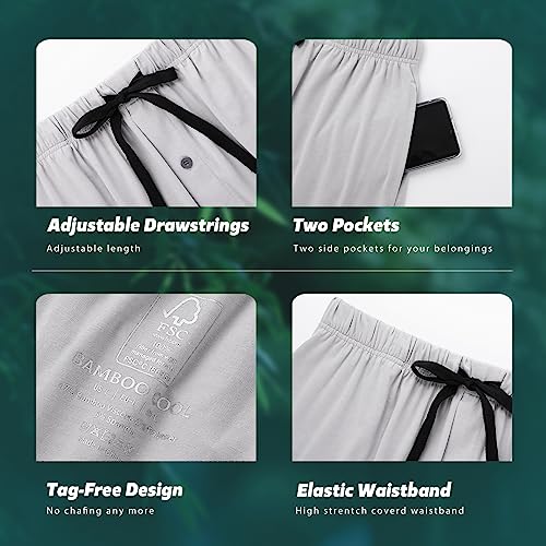 BAMBOO COOL Men's Pajamas Bottoms, Pajama Pants for Men, Lounge Sleep Bottom, Pj Pant, Soft Comfy Sleepwear with Pockets3