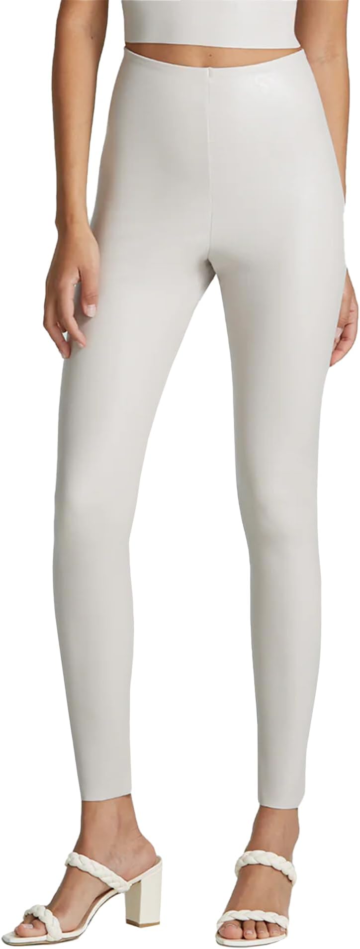 Faux Leather Leggings | Sculpting Yet Soft & Flexible | Raw-Cut Finish | Machine Washable, Retains Shape & Color