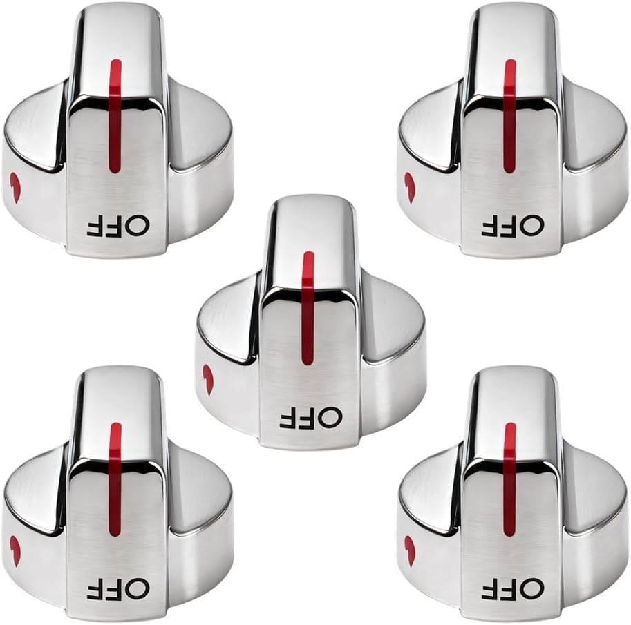 5304509064 Stove Knobs Replacement for Frigidaire Gallery Gas Stove & Oven, Models & OEM 5304509929, GCRG3060AFC (5 Pcs)