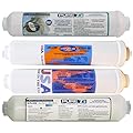4 Filter Set for 5-stage Universal Countertop RO Systems, including Sediment, T28, DI and T33 inline filter cartridges