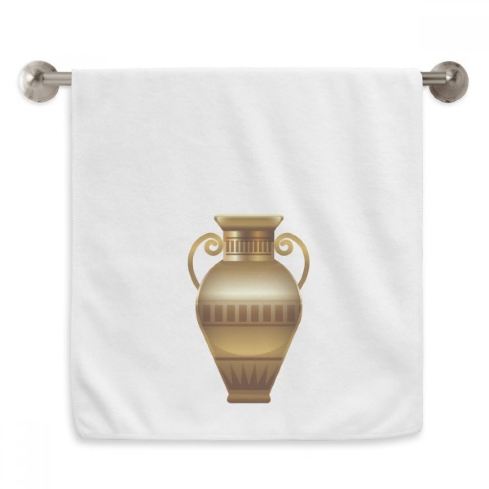 Serviettes moelleuses Egypte Ancienne au motif diadème résumé blanc