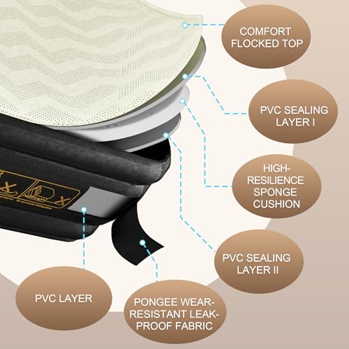 image for VOSSER Queen Air Mattress with Built-in Pump,18'' Foam Topper Inflatab