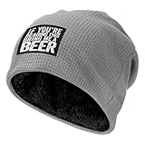 PAUPPY If-Youre-Reading-This Bring-Me-A Beer Light Grey Knitted Winter Beanie Hats for Men and Women Warm and Cozy Cuffed Skull Caps
