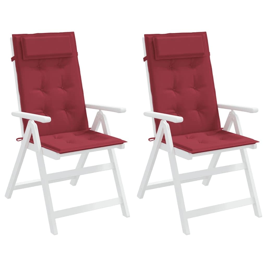 2er Set Hochlehner-Auflagen Weinrot 120x50 cm Gartenpolster