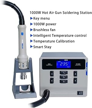 ATTEN ST-862D 1000W Hot Air Gun Soldering Station Intelligent Heat Gun Soldering Station Digital Display BGA Rework Station Automatic Sleep Repair Desoldering Station For PCB Chip Soldering Repair
