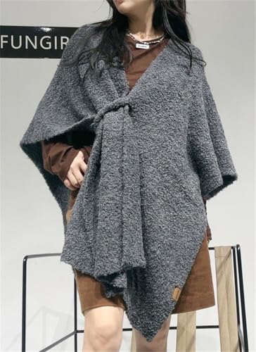Women's Knitted Cashmere Shawl Wraps Open Front Poncho Cape Fashion Cardigan Sweater Coat Warm Scarf Blanket Fall Winter4