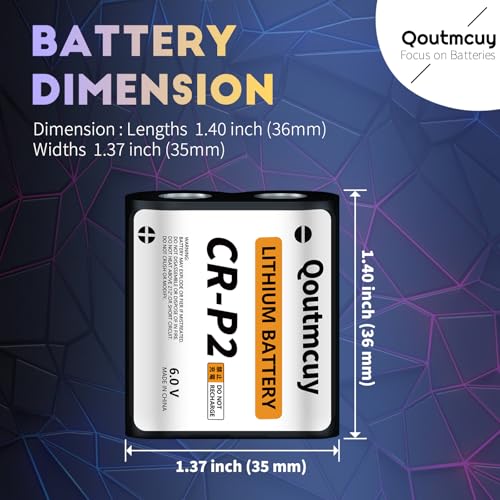 Image of 6V 1600mAh CR-P2 Lithium Photo Batteries (2026 Newly Upgraded,Pack of 5)|Perfect Replacement for 223A, 2CR - P2, EL223AP, and DL223A Batteries