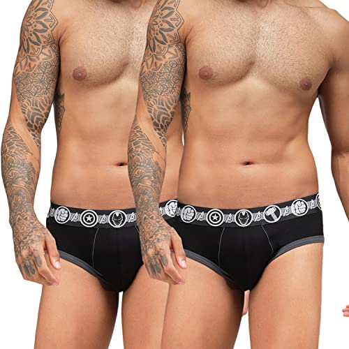 Image of Zoiro Men Cotton Blend Printed Marvel Brief Pack of 2 |Colours May Vary