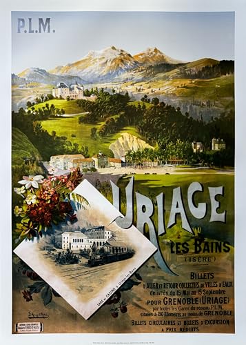 Affiche Uriage les Bains Hugo d'Alesi souvenir Isére