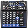 Gemini Sound GEM-08USB – Kompakter 8-Kanal-Analogmischer mit 2 Mic-Kanälen, 3-Band-EQ, USB-Wiedergabe von USB-Geräten…