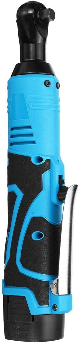 18V 60N.m 3/8 Inch Cordless Electric Wrench Power 90 Degree Right Angle Wrench Ratchet Wrench Tool Battery Charger Kit