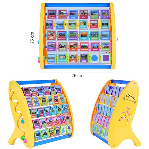Image of FLYI STEM 3-in-1 Educational Toy Set for Kids, Learn States & Capitals Name with Images, Age 3+ Years Learning Shelf Toys, Activity Toy, Lacing & Tracing Toy, Montessori