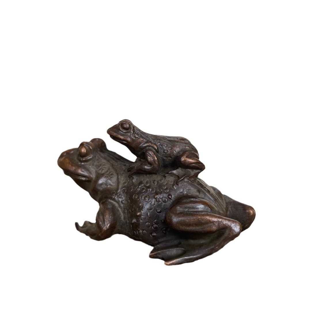 Huolimxun Retro Distressed Mother-and-child Frog Ornaments, Copper Back Frog Ornaments, Which Means Having Many Children, Good Luck And Wealth.