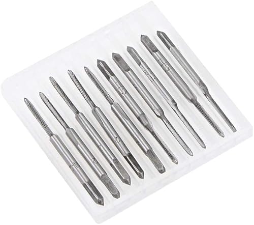 Miniatura 8 de uxcell Juego de 5 pares de roscado de mano métrica M1.2 Rosca 0.010 in paso cónico y enchufe Fresado Machos rectos Flautas de acero de alta velocidad