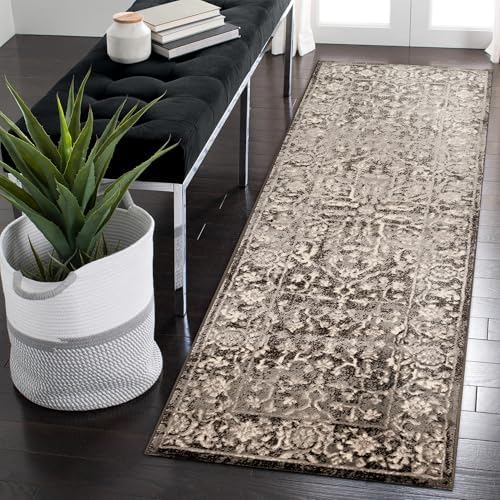Liora Manne Soho Heriz Indoor Rug Black 23" X7'6
