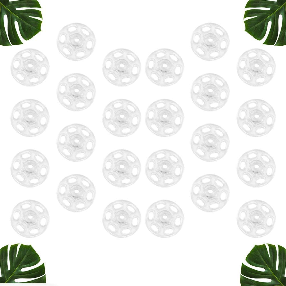 Broches de botón a presión SujetadorSuministros de costura, broches for coser, 1000 piezas de sujetadores a presión de plástico Botones de presión invisibles Botones for costura artesanal Blanco 15 mm