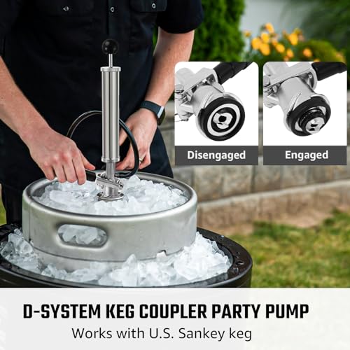 image for Hilangsan 8” Beer Keg Pump Keg Tap, D System Keg Party Pump for US S