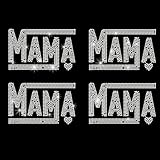 PLIGREAT 4 Pcs Mama Glitter Rhinestone Iron on Patches, Rhinestone Iron on Hotfix Heat Transfers Decal Clothing Repair Appliques for DIY Jacket T-Shirts Pants Bag Tailors Shop Supplies