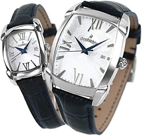 Amazon オロビアンコ Orobianco 腕時計 ペアウォッチ レッタンゴラ Rettangora シルバー ネイビー 革ベルト 36mm 23mm 日本製 Or0079 5 Or0081 5 メンズ レディース 腕時計 腕時計 通販