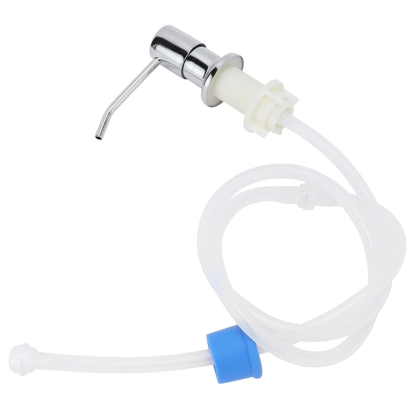 Dispensador de Jabón de Fregadero y Kit de Tubo de Extensión, Kit de Bomba de Jabón de Fregadero de Acero Inoxidable 304 Dispensador de Jabón de Cabeza de Tubo de Silicona para el Baño de la Cocina