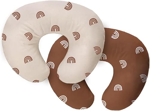 Paquete de 2 fundas de almohada de lactancia, funda de almohada neutra para lactancia materna que se adapta a almohadas de lactancia de 22.5 x 18