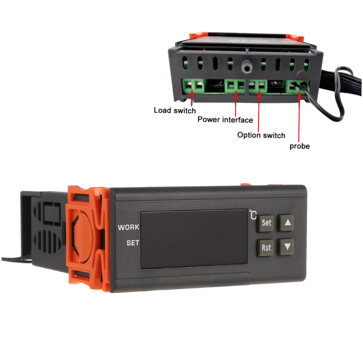 SOLUSTRE 2 Pezzi Regolatore Termostato Per Rettili Regolatore Di Temperatura Digitale Per Elettronica Display A Led Relè Termostato Per Incubatrice